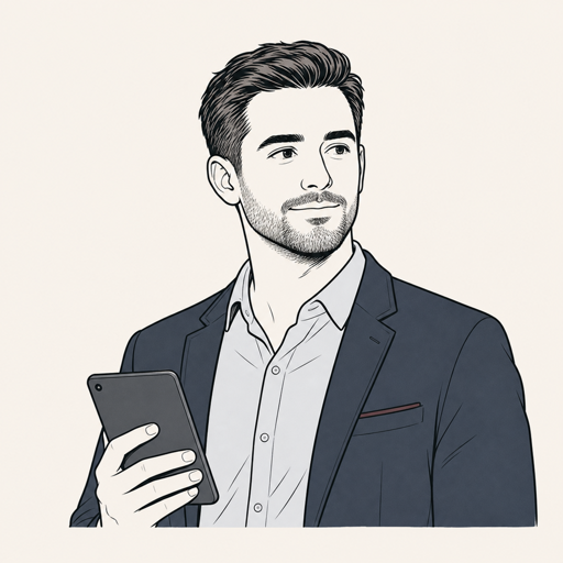 Daniel Levy professional vector portrait as a merchant marketing manager