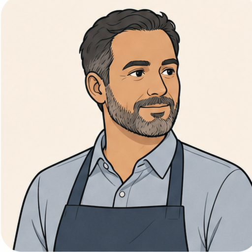 Mark Thompson professional vector portrait as a retail store owner