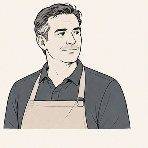 Mark Thompson professional vector portrait as a retail store owner