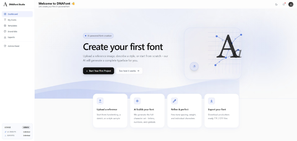 DNAFonts product preview