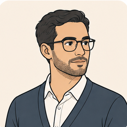 Dr. Amir Cohen professional vector portrait in business-casual clothing