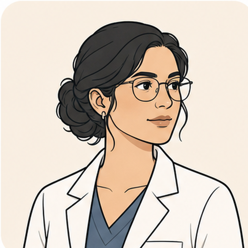 Dr. Maya Levi professional vector portrait in a lab coat