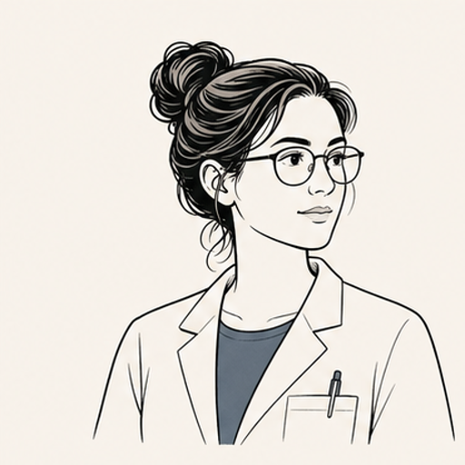 Dr. Maya Levi professional vector portrait in a lab coat