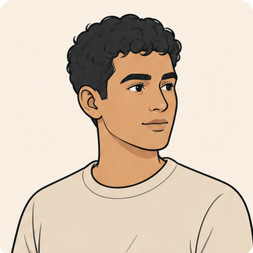 Ahmed Al-Fayed professional vector portrait in simple student clothing
