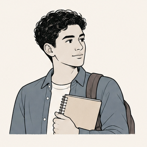 Ahmed Al-Fayed professional vector portrait in simple student clothing