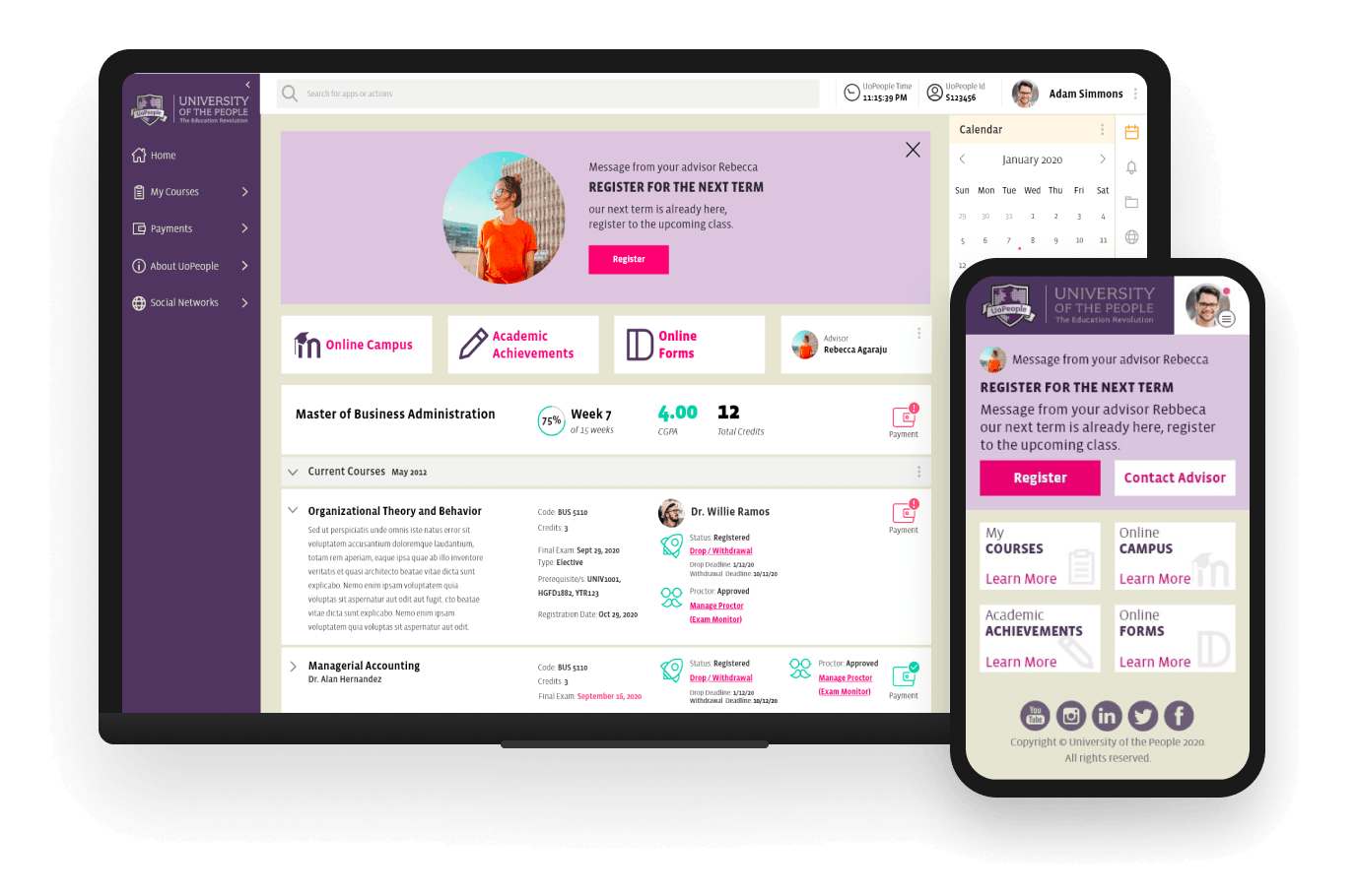 University of the People portal redesign